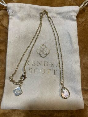 Kendra Scott Retired Kiri Gold Necklace with Dichroic Glass Pendant